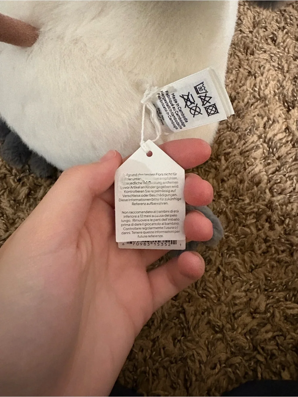 Jellycat White and Gray Chip Seagull